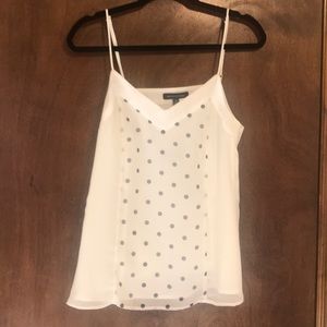 Beautiful navy dotted blouse.  Banana Republic.